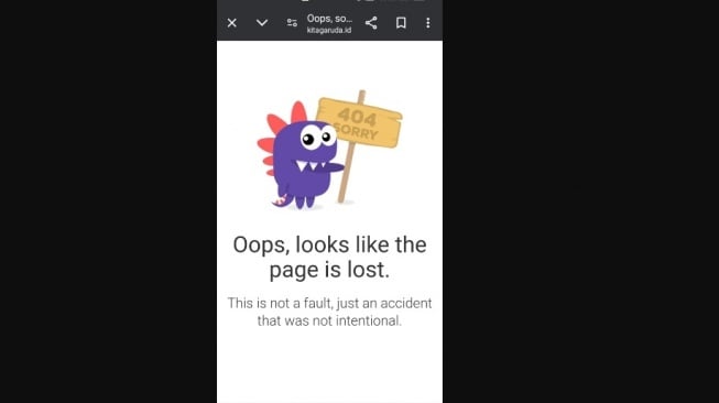 Tangkapan layar saat membuka Web Kitagaruda.