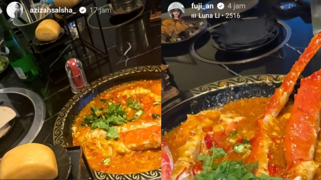 Potret Fuji dan Azizah posting makanan yang sama di Instagrram Story (TikTok/ixzyyxy_)