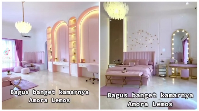 Penampakan kamar Amora Lemos seperti rumah Barbie. (Instagram/@krisdayanti_news)