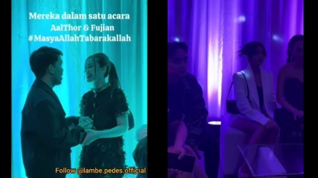 Thariq Halilintar - Aaliyah Massaid dan Fuji dalam satu acara (Instagram)