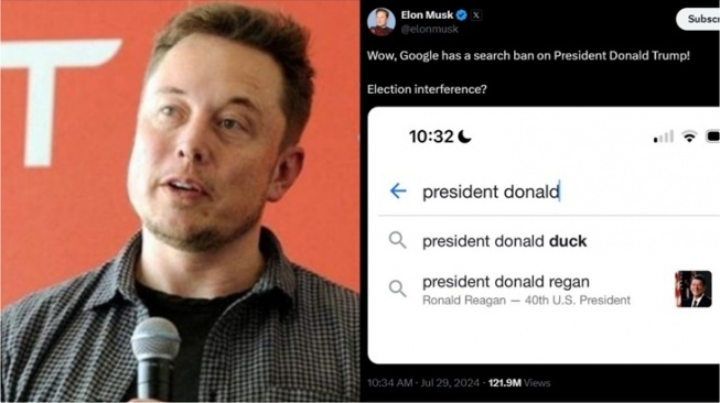 Elon Musk Protes 'Donald Trump' Jadi 'Donald Duck', Begini Respons Google