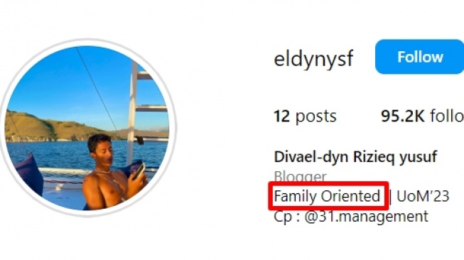 Eldyn Yusuf Ternyata Family oriented (Instagram)