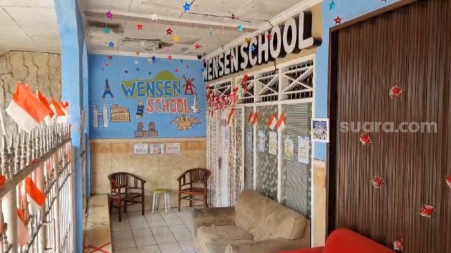 Daycare Wensen School, di Cimanggis, Depok, Jawa Barat. (Suara.com/Faqih)