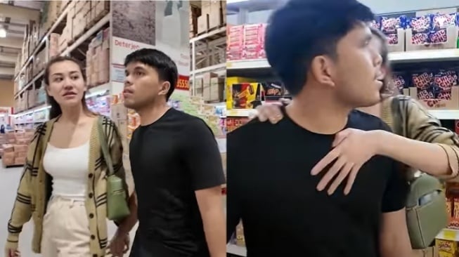 Tas Aaliyah Massaid saat belanja sayur (YouTube/Thariq Halilintar)