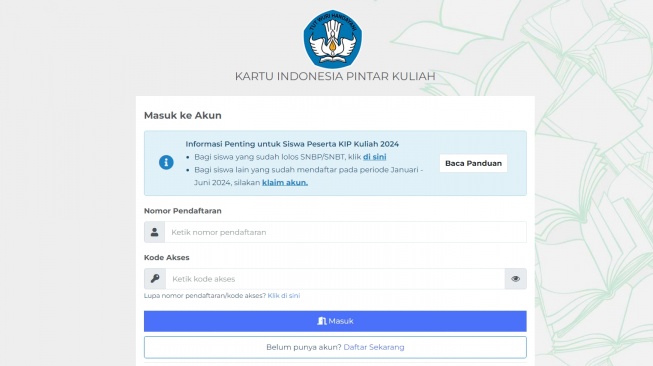 Cara Login Akun KIP Kuliah dan Klaim Ulang, Bekal Penting Buat Mahasiswa Baru