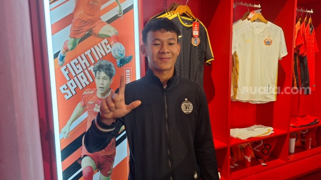 Wonderkid Persija Jakarta, Zahaby Gholy berharap Matthew Baker tetap membela Timnas Indonesia U-16 kendati tengah diincar Australia. [Dok. Suara.com/Adie Prasetyo Nugraha]