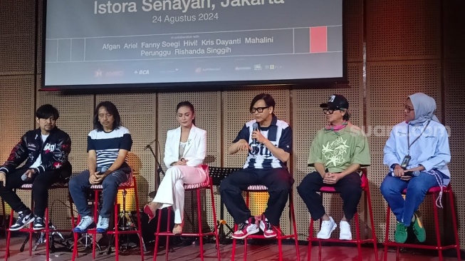 Konferensi pers konser GIGI di Grand Indonesia, Jakarta Pusat pada Rabu (31/7/2024). [Suara.com/Rena Pangesti]