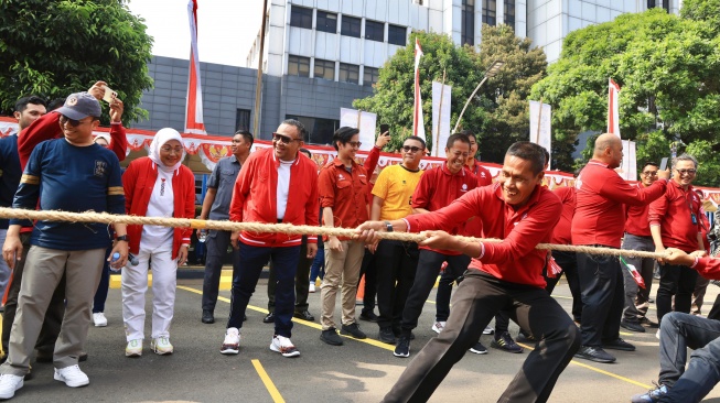 Pekan Olahraga (POR) Kemnaker Tahun 2024 di halaman kantor Kemnaker, Jakarta, Jumat (2/8/2024). (Dok: Kemnaker)