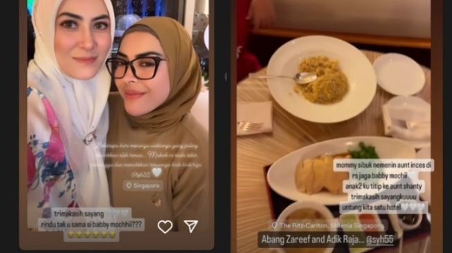 Unggahan Aisyahrani dan sahabat Syahrini, Vie Shantie Khan (Instagram)