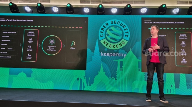 Direktur Tim Riset & Analisis Global Kaspersky (GReAT), Igor Kuznetsov dalam Kaspersky CSW 2024, Sri Lanka, Senin (4/8/2024).