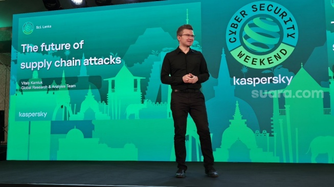 Vitaly Kamluk, pakar Keamanan Siber GReAT di Kaspersky CSW 2024, Sri Lanka, Senin (4/8/2024).