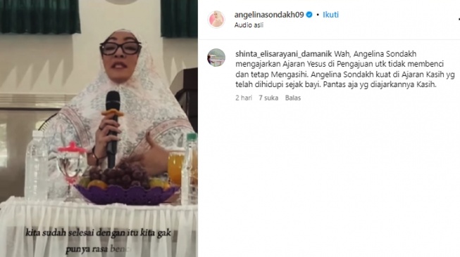 Ceramah Angelina Sondakh. (Instagram)