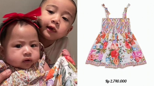 Potret Baby Lily anak asuh Raffi dan Nagita pakai dress yang harganya fantastis (TikTok/@/ootd.lily.raffinagita)