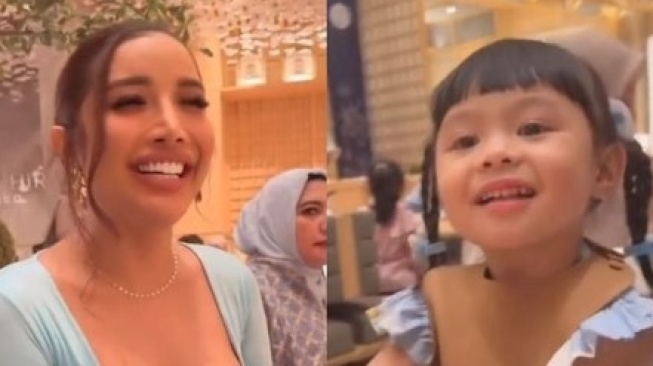 interaksi Millen Cyrus dan Ameena (Instagram/@lambegosiip)