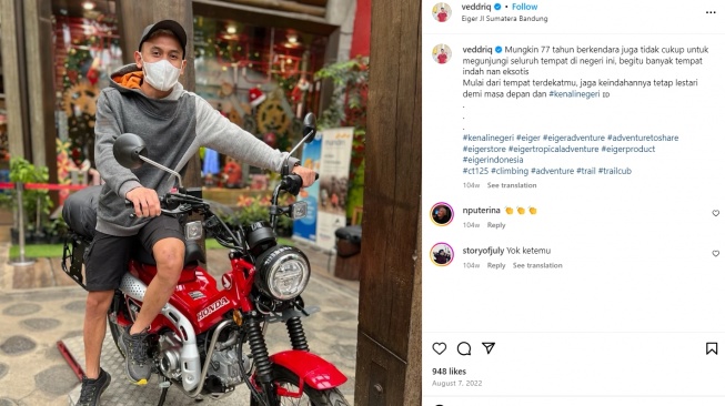 Veddriq Leonardo bersama Honda C125 (Instagram)