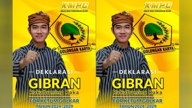  Poster Dukungan Gibran Rakabuming Jadi Ketum Golkar. [Ist] 