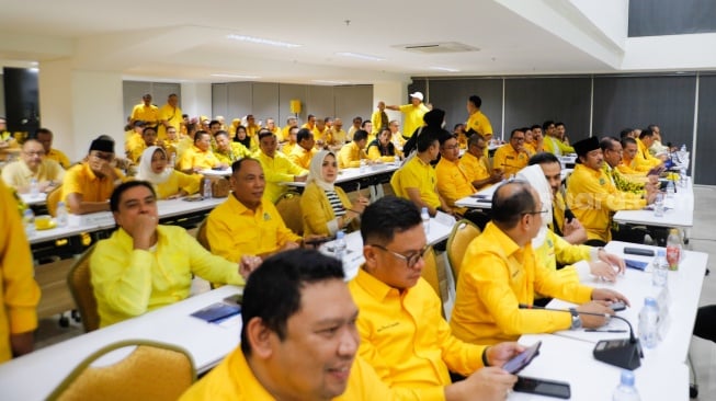 Suasana jalannya Rapat Pengurus Pleno di Kantor DPP Partai Golkar, Jakarta, Selasa (13/8/2024). [Suara.com/Alfian Winanto]