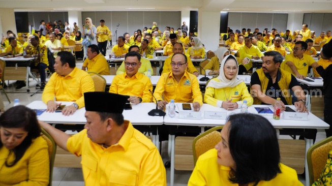 Suasana jalannya Rapat Pengurus Pleno di Kantor DPP Partai Golkar, Jakarta, Selasa (13/8/2024). [Suara.com/Alfian Winanto]