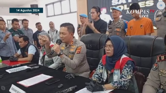 Kapolres Bogor AKBP Rio Wahyu Anggoro dalam konferensi pers kasus KDRT Cut Intan Nabila (YouTube/Kompas TV)