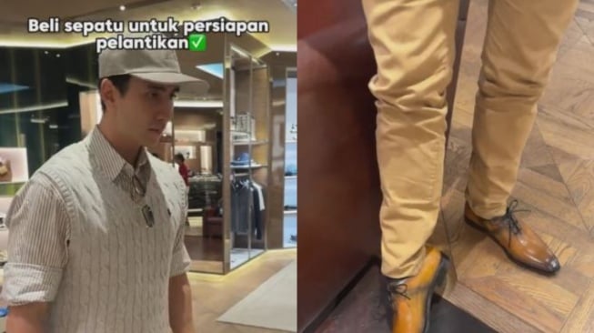 Verrell Bramasta belanja sepatu untuk pelantikan. [Tiktok]