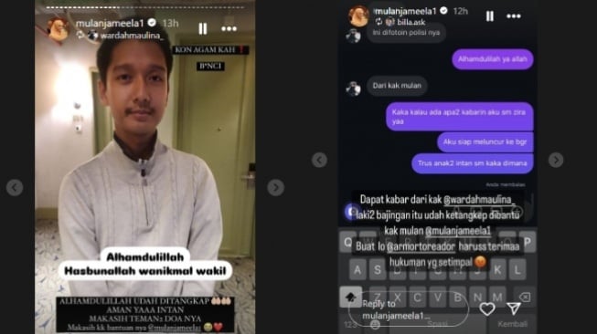 Unggahan Mulan Jameela terkait kasus KDRT melibatkan Cut Intan Nabila sebagai korban (Instagram/mulanjameela1)