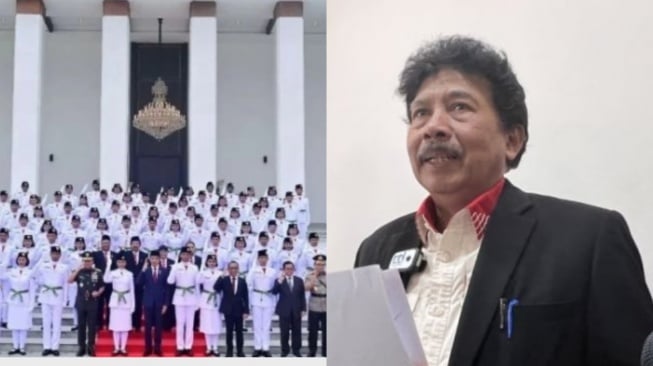 Kolase Paskibraka untuk HUT RI ke-79 dan Kepala Badan Pembinaan Ideologi Pancasila (BPIP), Yudian Wahyudi. (Tangkapan Layar/Instagram Jokowi/ANTARA)