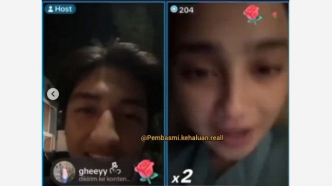 reaksi Syifa Hadju saat disawer dalam sesi live TikTok (Instagram/@lambegosiip)