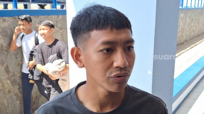 Gelandang Persib, Beckham Putra Nugraha saat ditemui di Stadion SPORrT Jabar Arcamanik [Suara.com/Rahman]