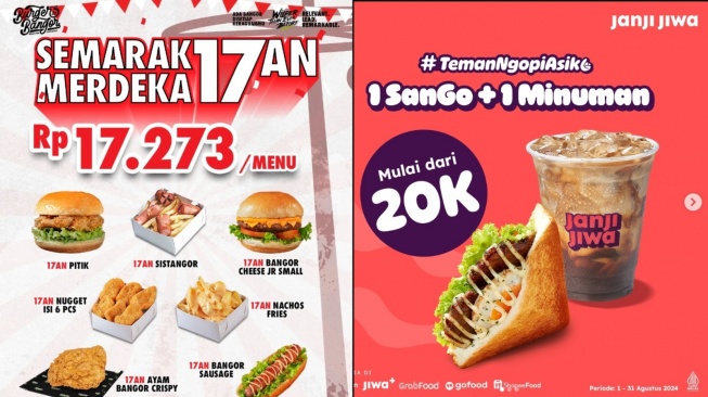 Promo 17 Agustus 2024 Sambut HUT RI ke-79, Ada Burger Bangor Sampai Kopi Janji Jiwa!