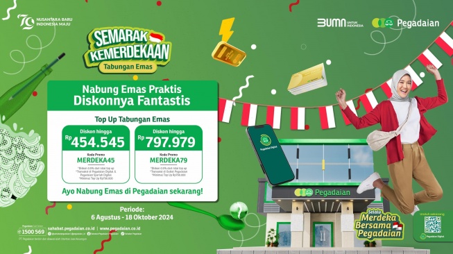 Sambut Hari Kemerdekaan, Pegadaian Hadirkan Nabung Emas Praktis dengan Diskon Fantastis