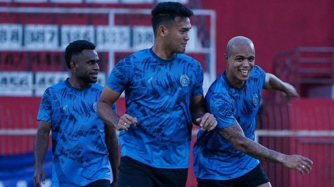 Pemain Arema FC tengah latihan (Instagram Arema FC)