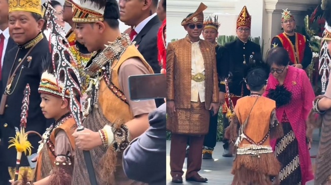 Potret Jan Ethes Srinarendra di Upacara Peringatan HUT ke-79 RI, Istana Merdeka Jakarta (TikTok/thiaannisa)