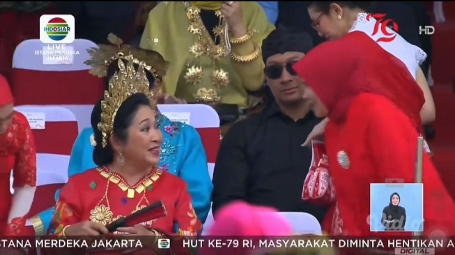 Potret Titiek Soeharto di Upacara Peringatan HUT ke-79 RI, Istana Merdeka Jakarta (YouTube/Indosiar)