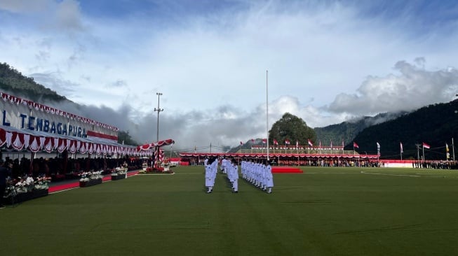 Freeport Indonesia Pecahkan Rekor Muri Gelar HUT RI di Lokasi Elevasi Tertinggi, Ini Penampakannya