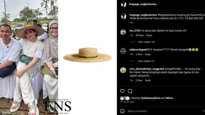 Topi anyam mewah Nagita Slavina. (Instagram/@fanpage_nagitaslavina)