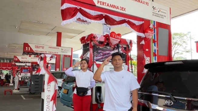 Momen HUT ke-79 RI, Pertamina Putar Pembacaan Teks Proklamasi di SPBU MT Haryono