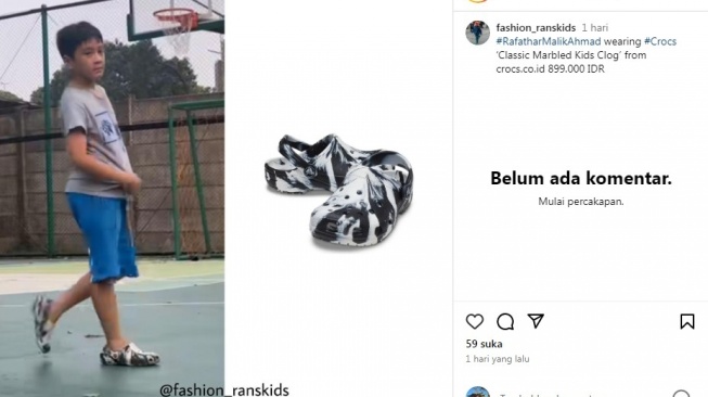 Harga sandal Rafathar [Instagram/@fashion_ranskids]