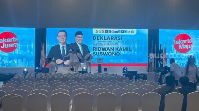 Sudah Ada Logo PKS-PKB di Lokasi Acara, Ridwan Kamil-Suswono Akan Dideklarasikan Sore Ini untuk Pilgub Jakarta