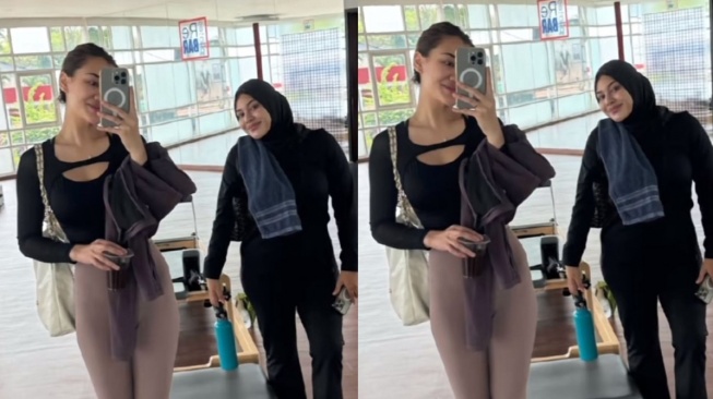 Potret Aaliyah Massaid dan Aurel Hermansyah saat olahraga bersama (Instagram/aaliyah.massaid)