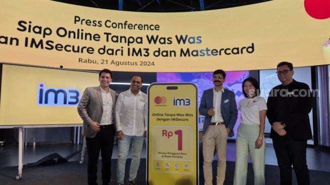 Indosat melalui brand IM3 perkenalkan IMSecure seharga Rp1 di Jakarta, Rabu (21/8/2024). [Suara.com/Dythia Novianty]