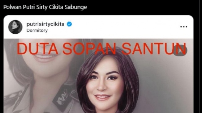 Meme Polwan Putri Cikita dicap Duta Sopan Santun. (Tangkapan layar/X)