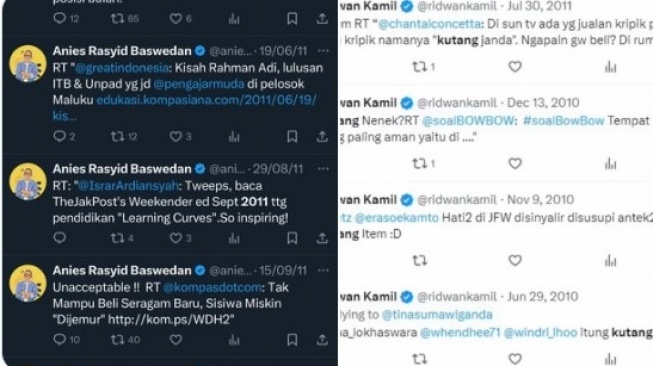 Beda Kelas Cuitan Lawas Ridwan Kamil dan Anies Baswedan: Bahas Bra vs Pendidikan