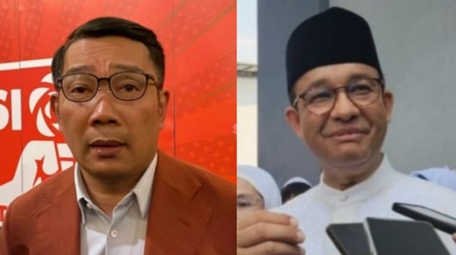 Kolase Ridwan Kamil dan Anies Baswedan. [Suara.com/Fakhri/Novian]