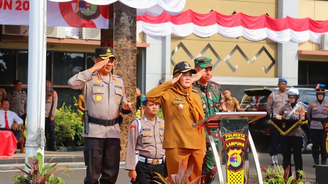 723 Personel Polresta Bandar Lampung Dikerahkan untuk Pengamanan Pilkada 2024