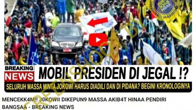 Cek Fakta: Mobil Jokowi Dikepung Massa akibat Hina Pendiri Bangsa