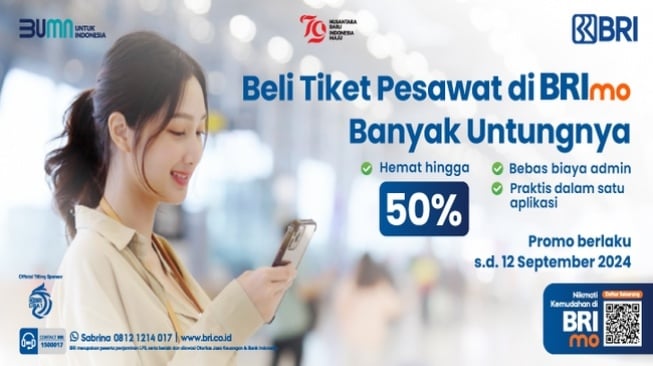 Beli Tiket Pesawat via Mobile Banking BRImo Sekarang, Lagi Ada Cashback 50%