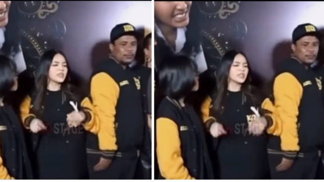 interaksi Eca Aura dan Mamat Alkatiri saat Gala Premiere Kaka Boss (TikTok)