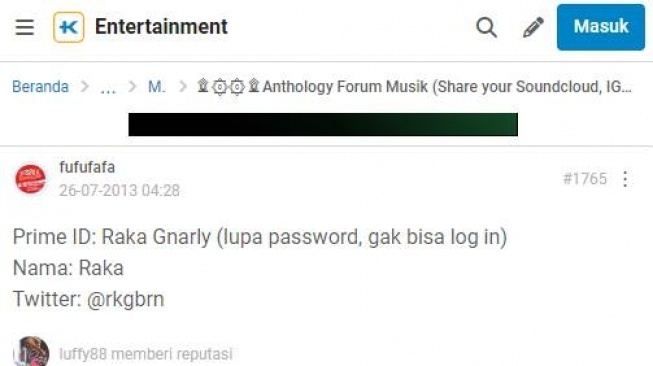 Temuan akun Kaskus diduga milik Gibran Rakabuming Raka.