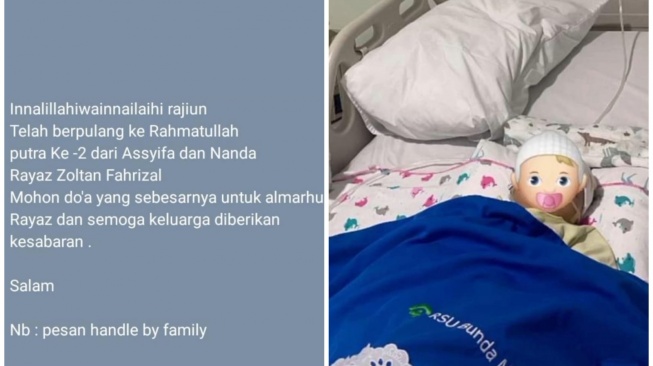 keponakan Ayu Ting Ting, Rayaz Zoltan Fachrizal, meninggal dunia (Instagram/@queenofdepok)