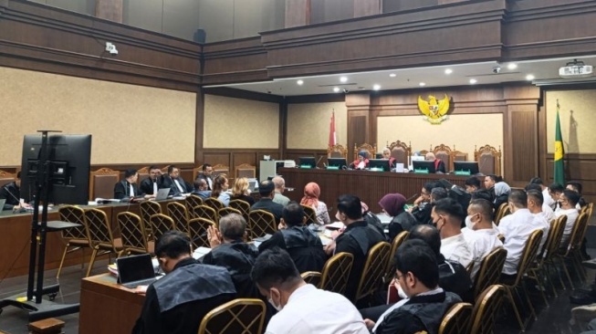 Sidang pemeriksaan saksi kasus dugaan pungli Rutan Cabang KPK di Pengadilan Tindak Pidana Korupsi (Tipikor) Jakarta, Senin (2/9/2024). (ANTARA/Agatha Olivia Victoria)